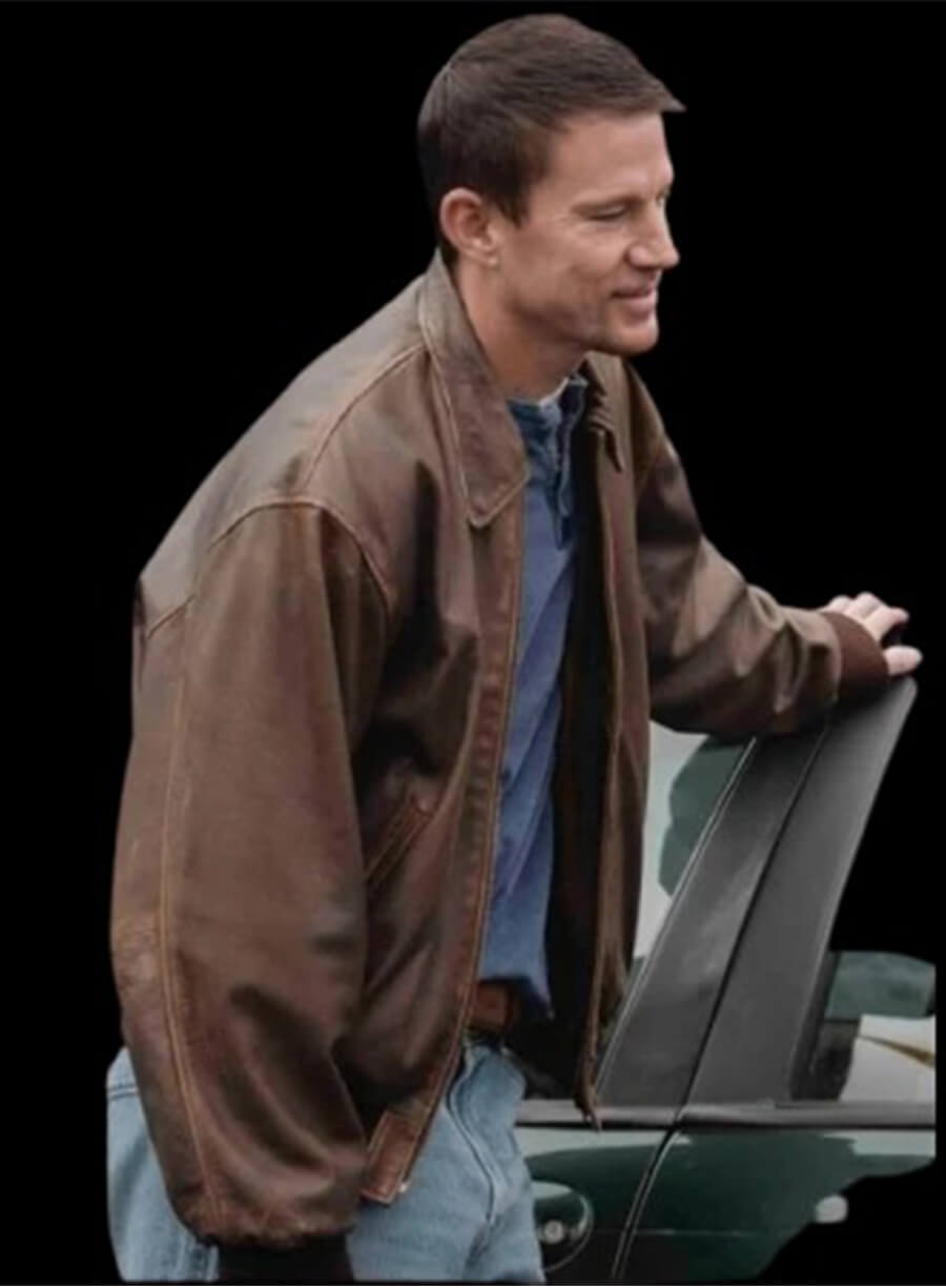 Channing Tatum Roofman Jeffrey Manchester Brown Leather Jacket