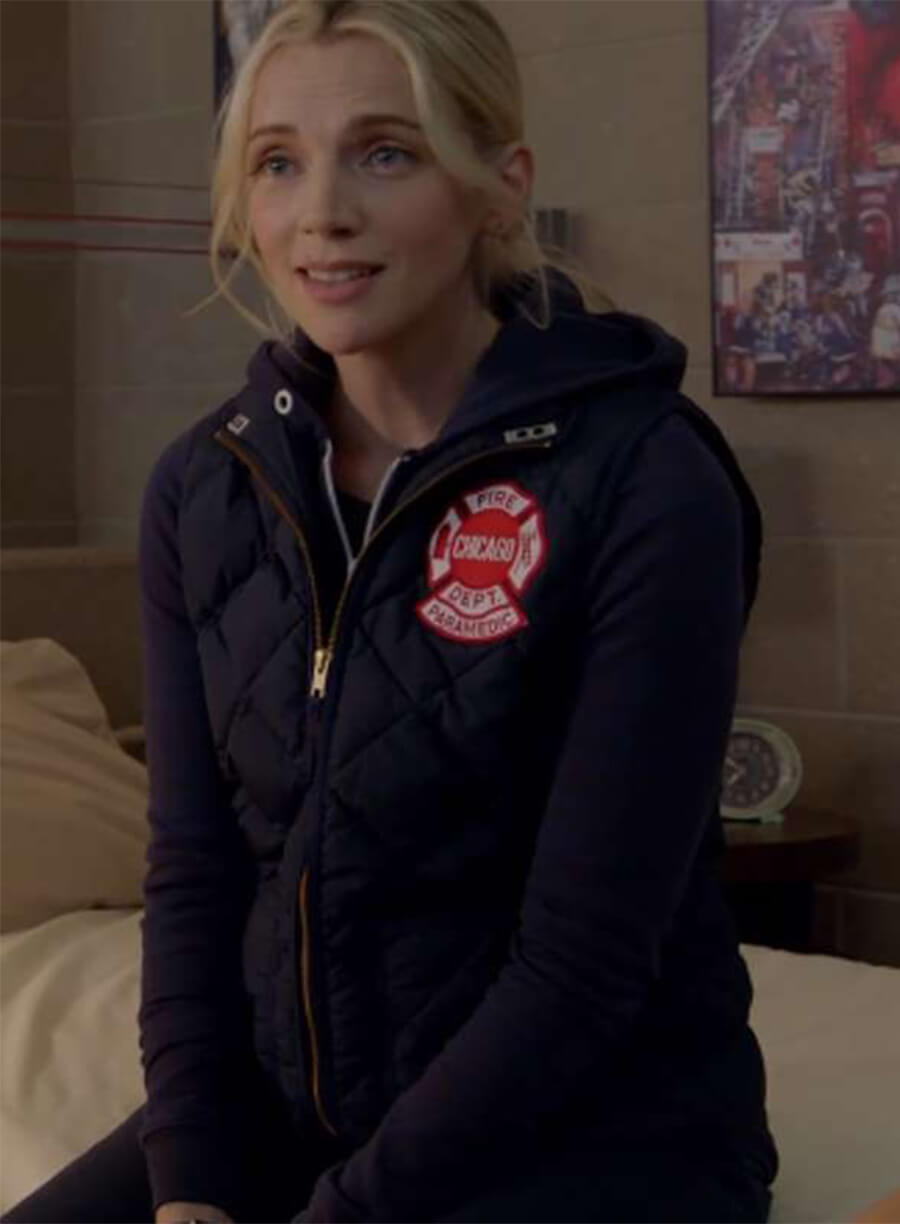 Chicago Fire S12 Sylvie Brett Blue Quilted Vest