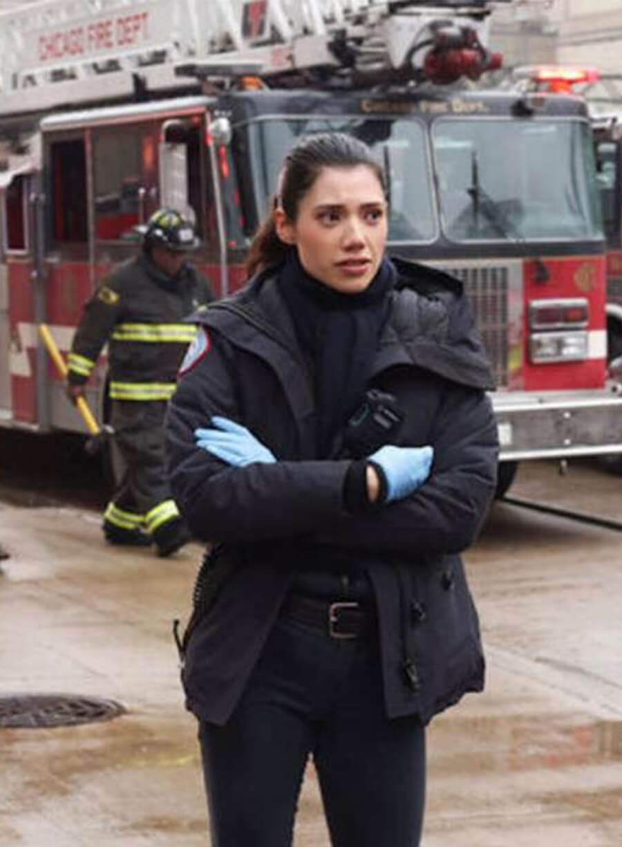 Chicago Fire S12 Violet Mikami Hooded  Blue Jacket