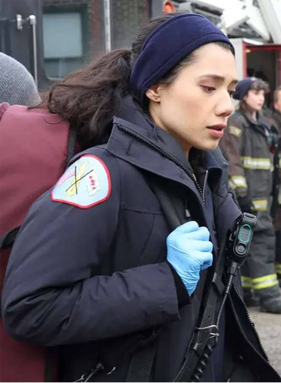 Chicago Fire S12 Violet Mikami Hooded  Blue Jacket