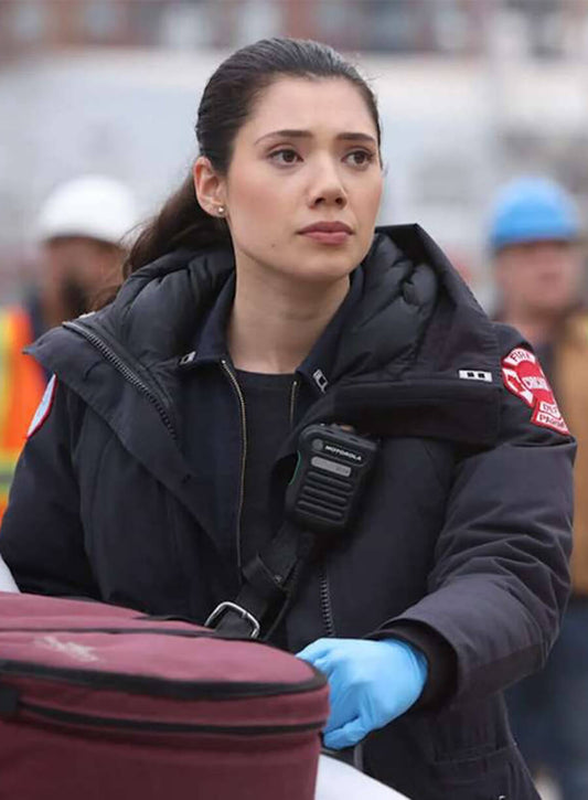 Chicago Fire S12 Violet Mikami Hooded  Blue Jacket