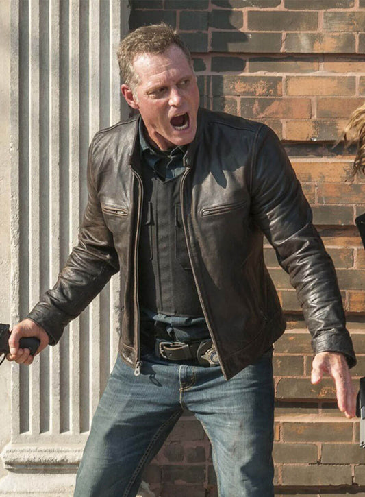 Chicago P.D. Jason Beghe Hank Brown Leather Jacket