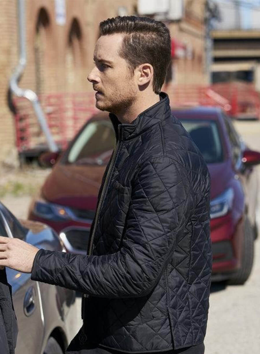 Chicago P.D. Jesse Lee Soffer Jay Halstead Black Quilted Jacket