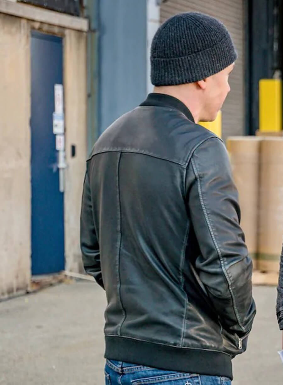 Chicago P.D. Jon Seda Antonio Dawson Black Varsity Leather Jacket