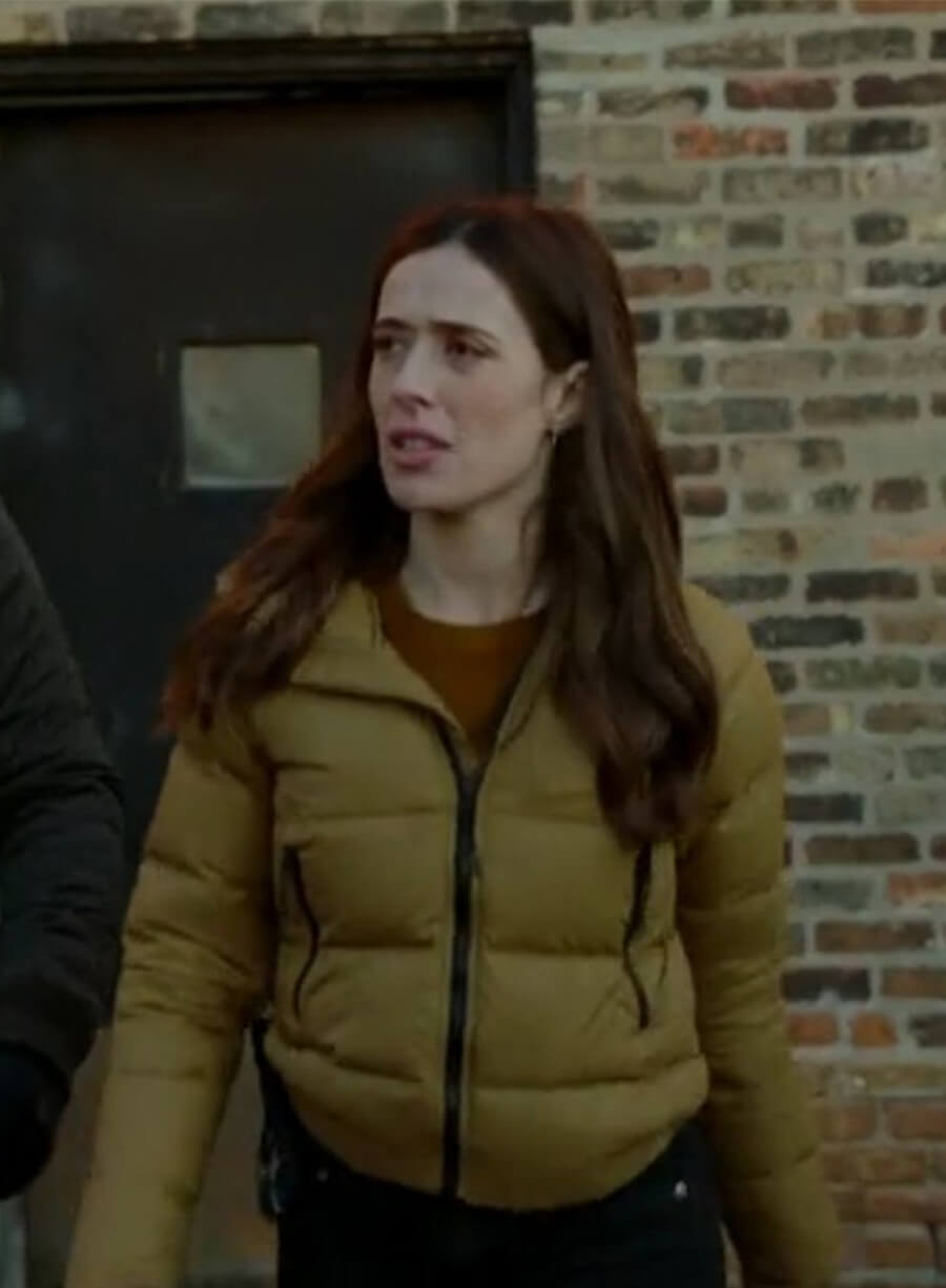 Chicago P.D. Marina Squerciati Kim Burgess Camel Puffer Jacket