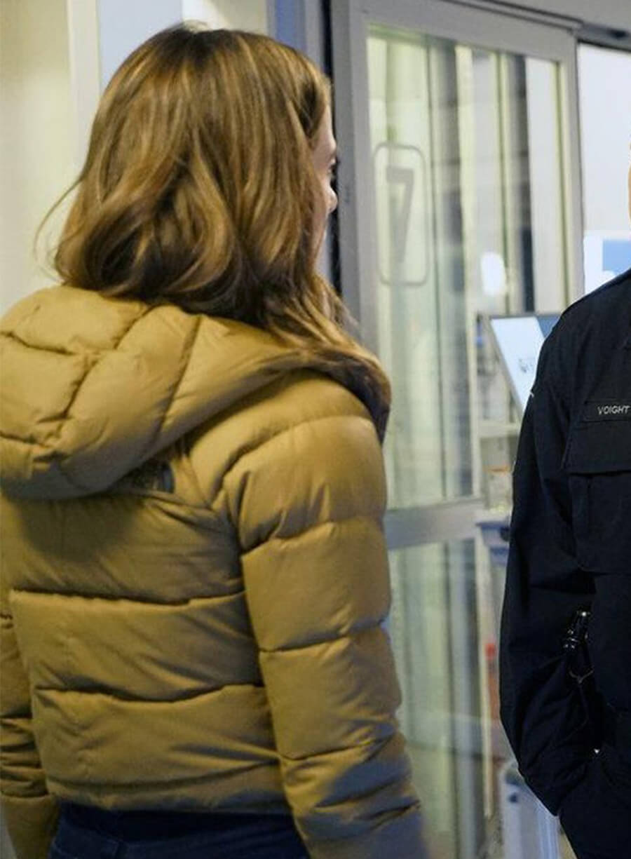 Chicago P.D. Marina Squerciati Kim Burgess Camel Puffer Jacket