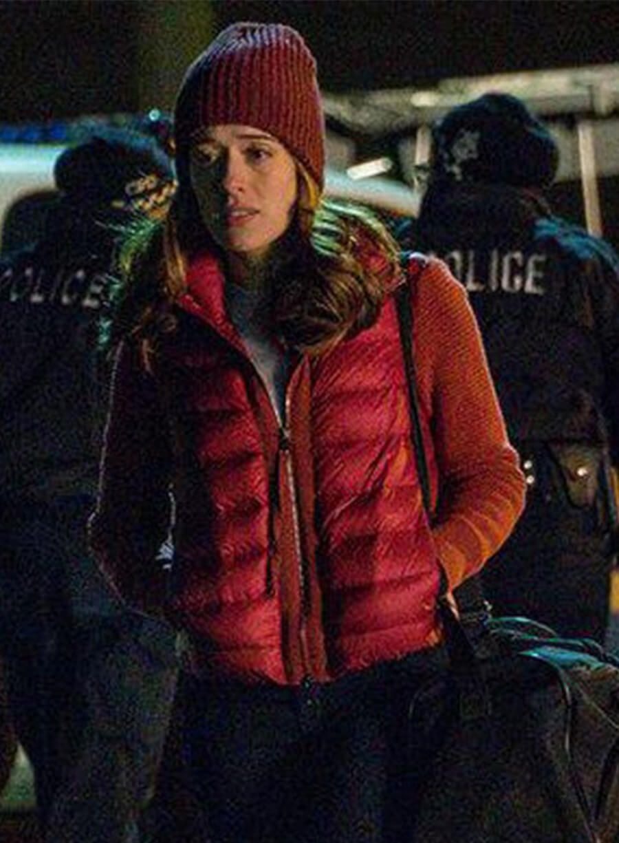 Chicago P.D. Marina Squerciati Kim Burgess Red Puffer Jacket