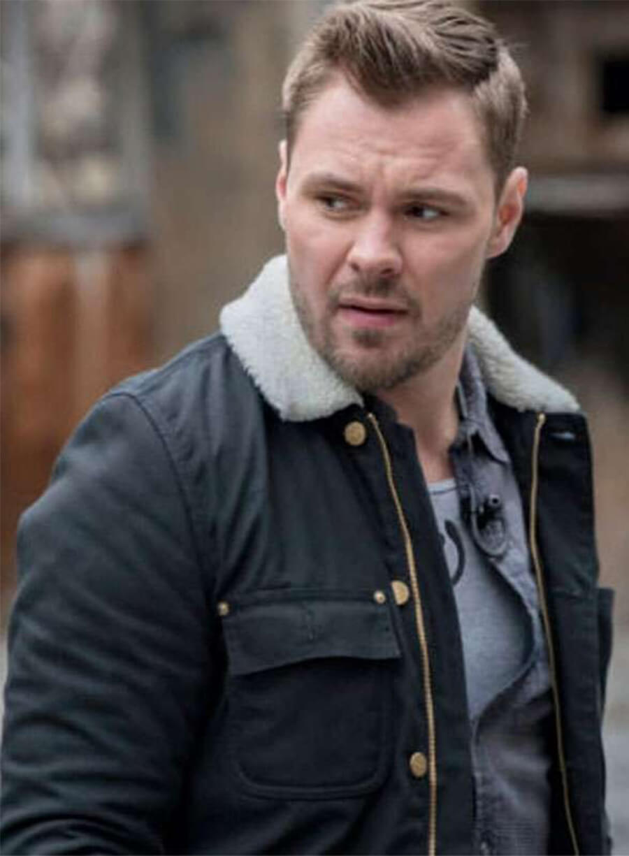 Chicago P.D. Patrick John Flueger Adam Sherpa Collar Black Jacket
