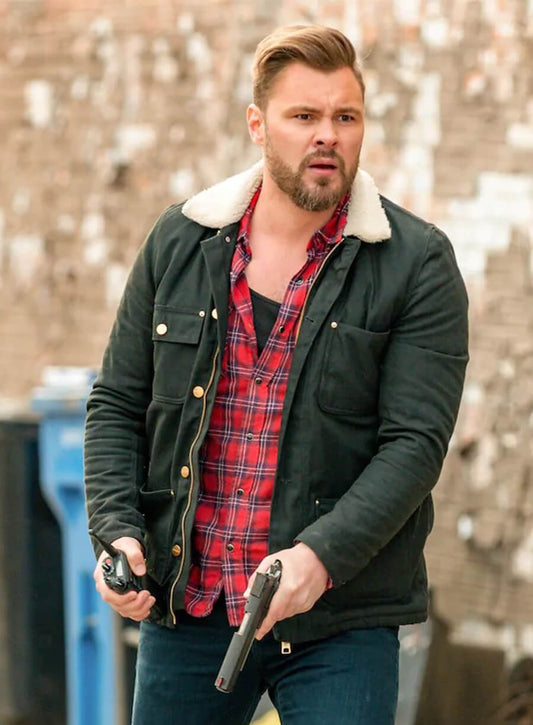Chicago P.D. Patrick John Flueger Adam Sherpa Collar Black Jacket