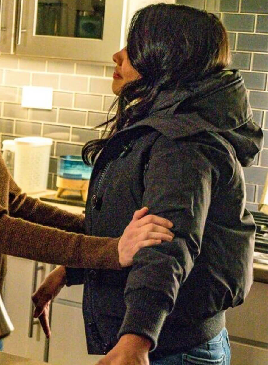 Chicago P.D. S07 Lisseth Chavez Vanessa Rojas Black Hooded Jacket