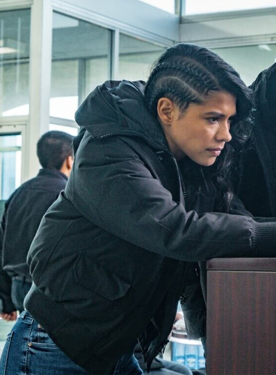 Chicago P.D. S07 Lisseth Chavez Vanessa Rojas Black Hooded Jacket