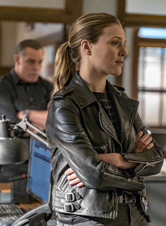 Chicago P.D. Tracy Spiridakos Hailey Upton Leather Jacket