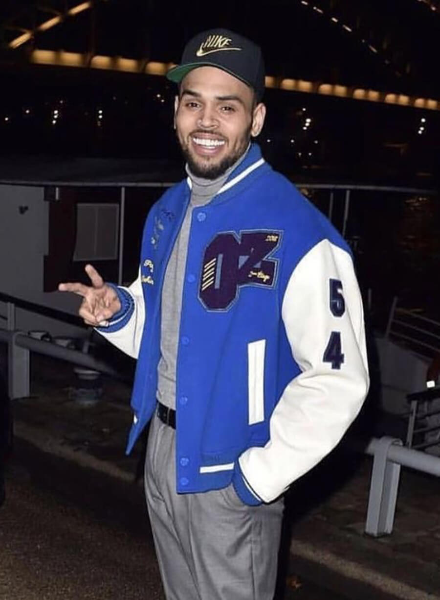 Chris Brown Blue Varsity Jacket