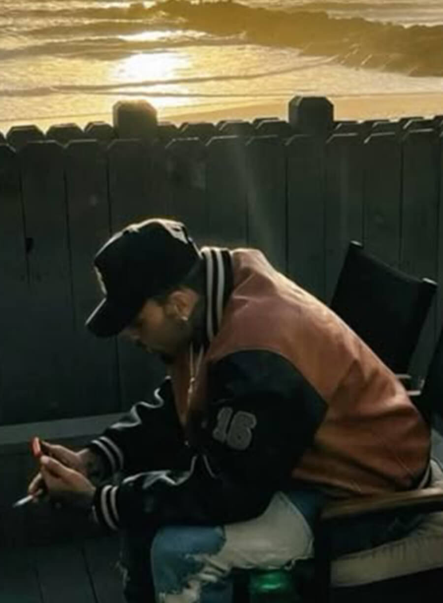 Chris Brown Brown and Black Leather Jacket