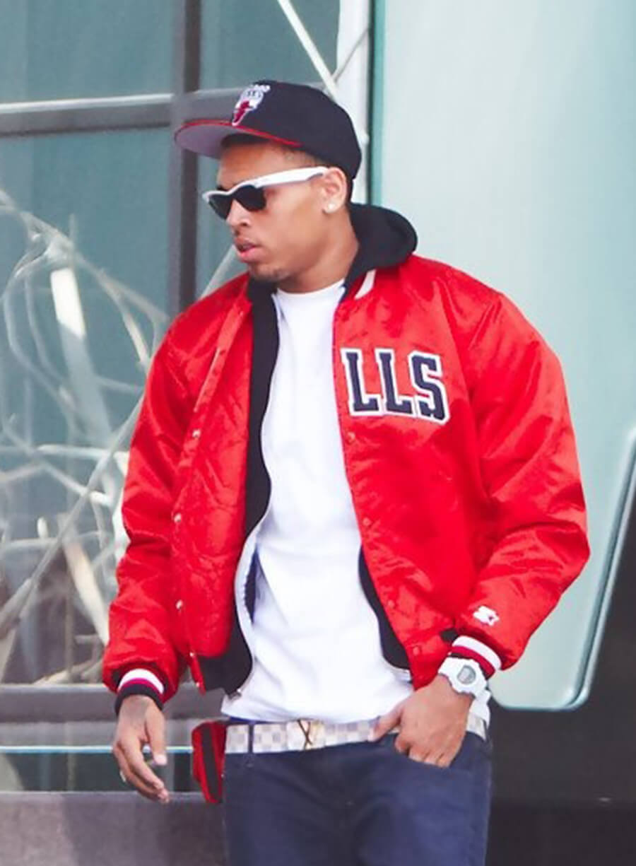 Chris Brown Red Varsity Jacket