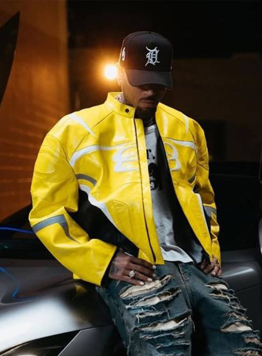 Chris Brown Yellow and Black Jacket