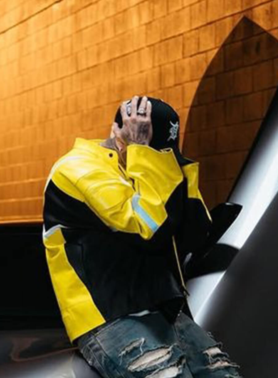 Chris Brown Yellow and Black Jacket
