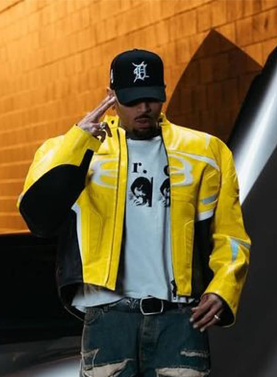 Chris Brown Yellow and Black Jacket