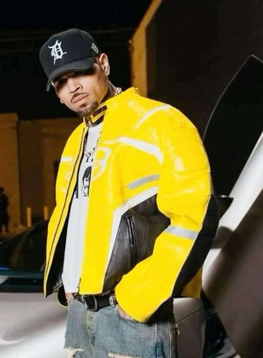 Chris Brown Yellow and Black Jacket