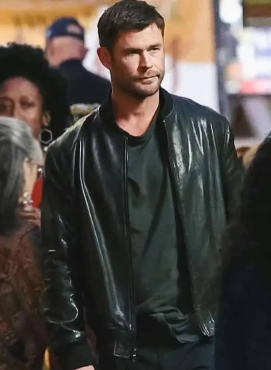 Chris Hemsworth Crime 101 Mike James Davis Leather Jacket