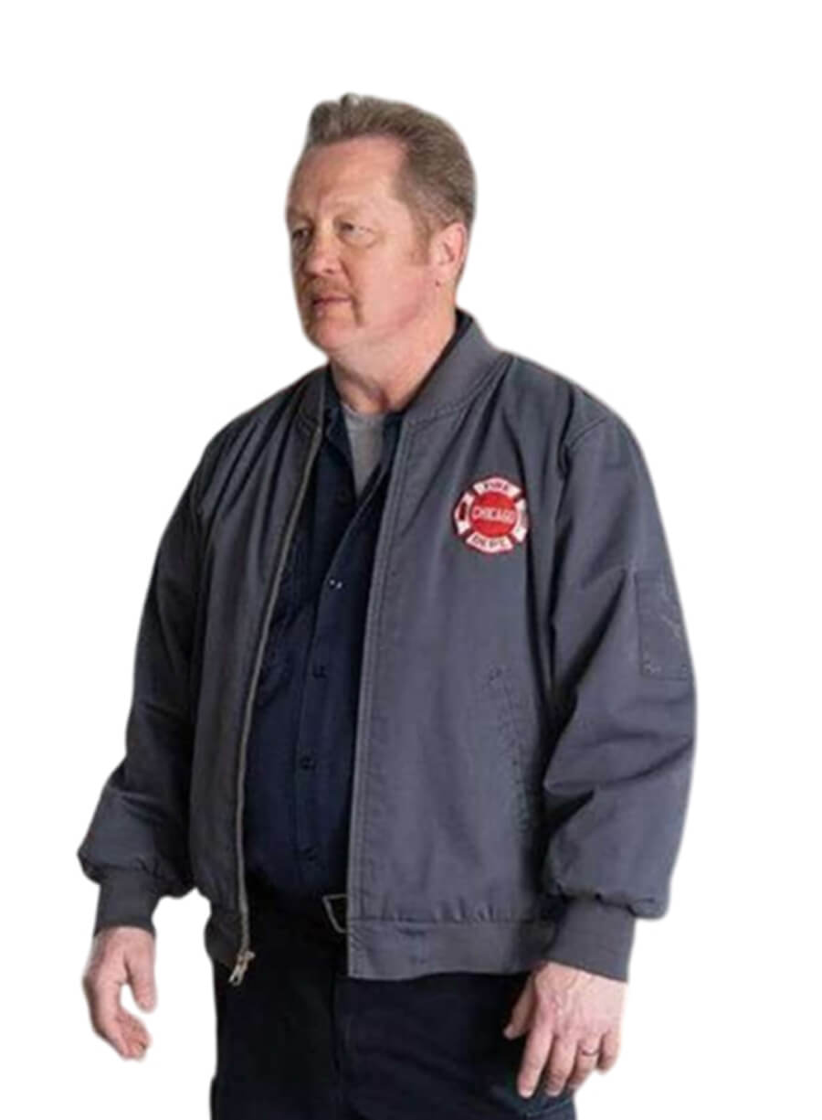 Christian Stolte Mouch Chicago Fire Grey Bomber Jacket