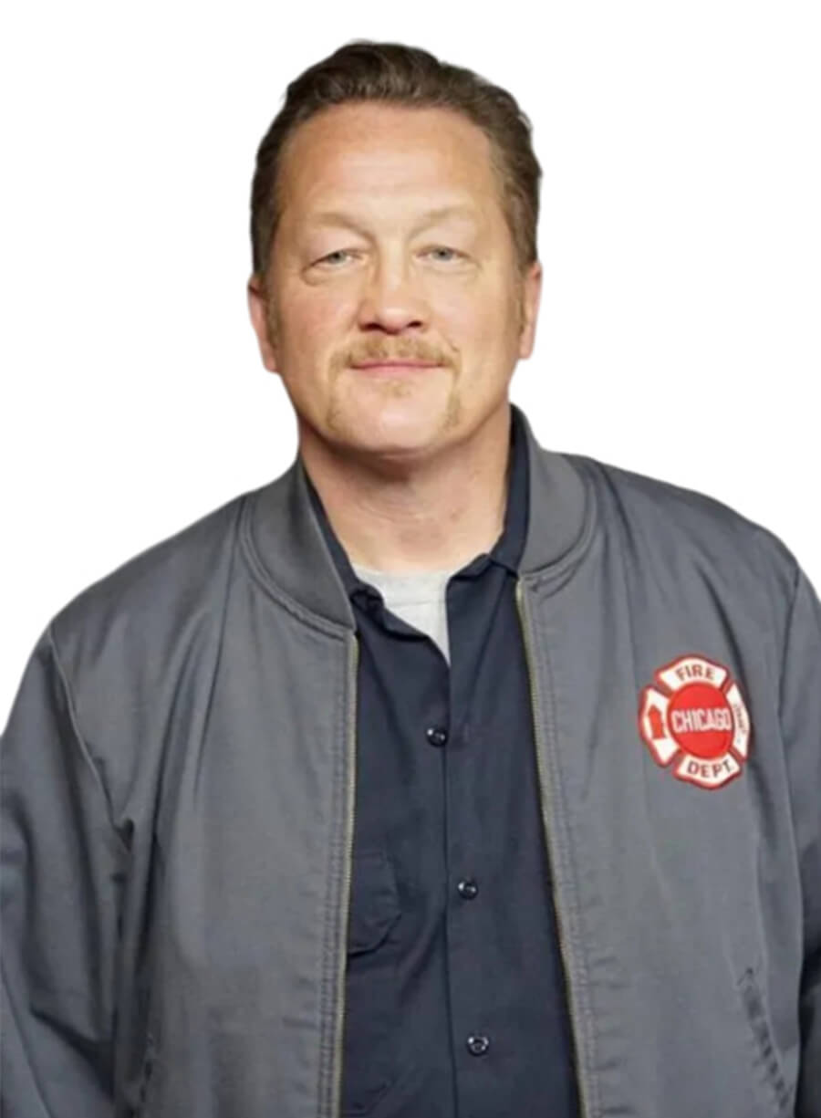 Christian Stolte Mouch Chicago Fire Grey Bomber Jacket