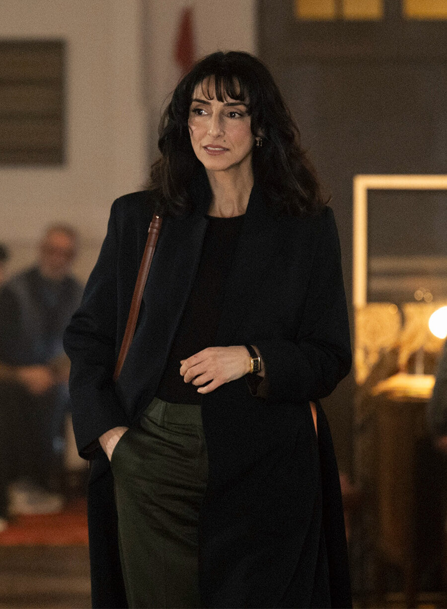 CIA 2026 Necar Zadegan Nikki Reynard Black Wool Coat
