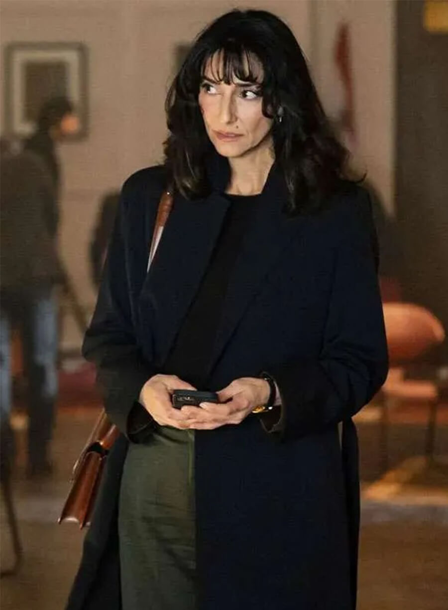 CIA 2026 Necar Zadegan Nikki Reynard Black Wool Coat