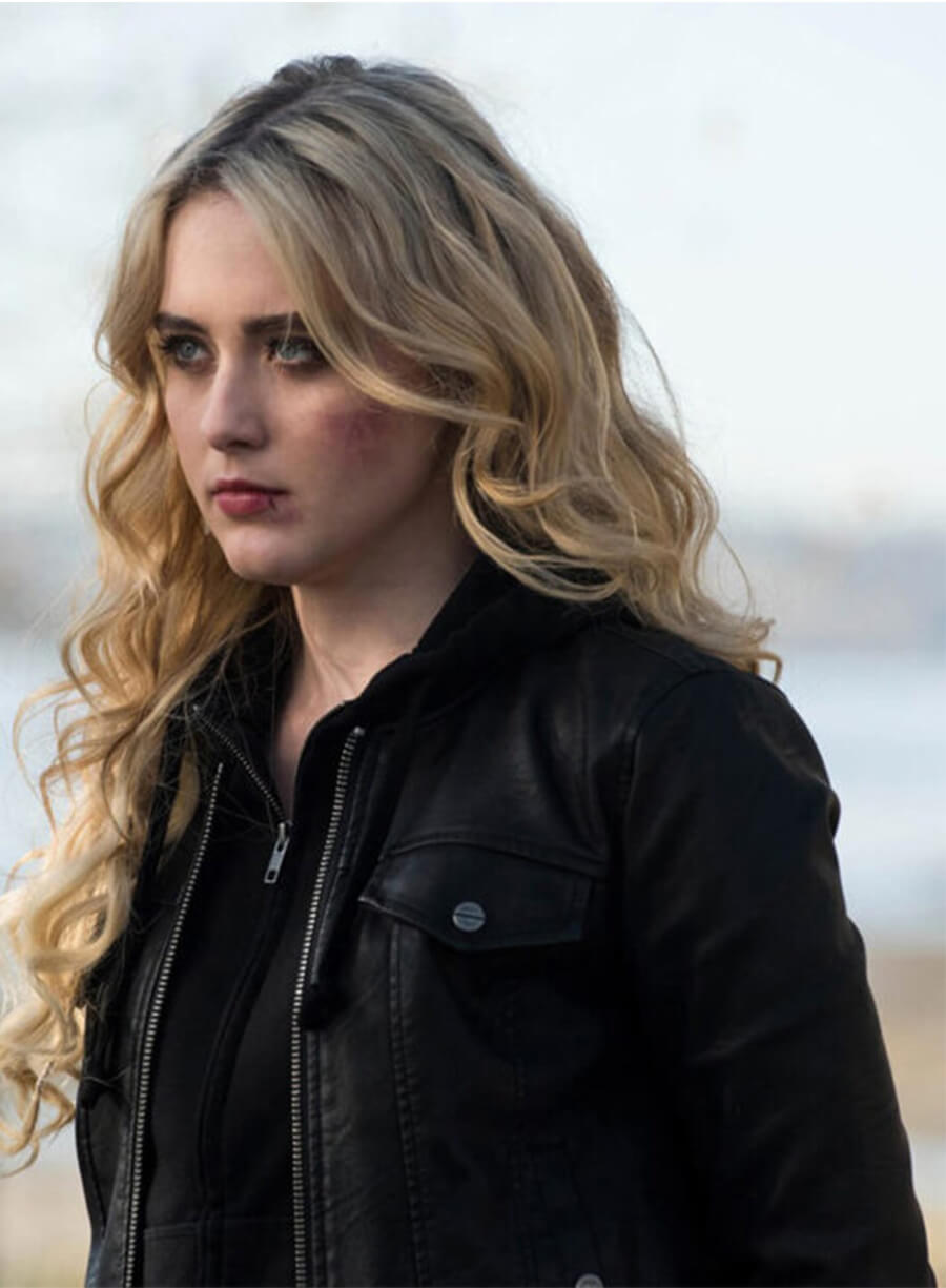 Claire Novak Supernatural S13 Black Leather Jacket