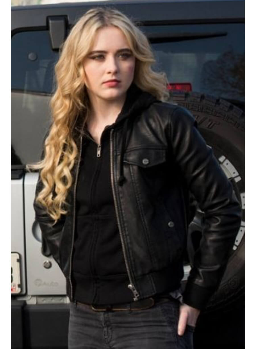 Claire Novak Supernatural S13 Black Leather Jacket