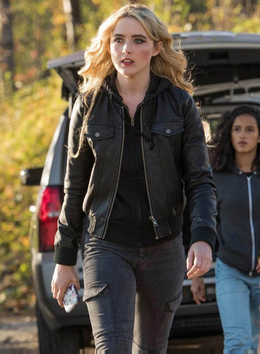 Claire Novak Supernatural S13 Black Leather Jacket