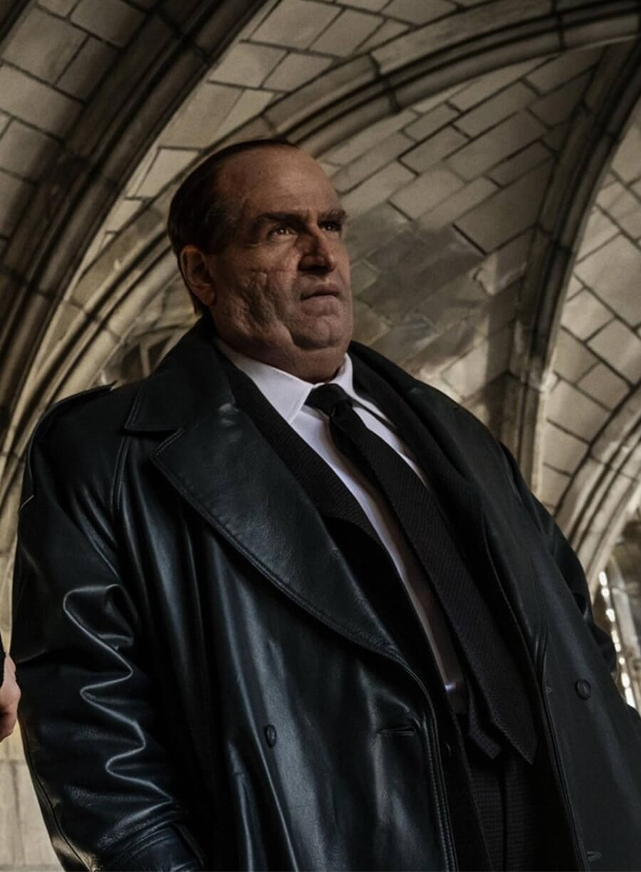 Collin Farrell The Penguin Oswald Cobblepot Black Leather Long Coat