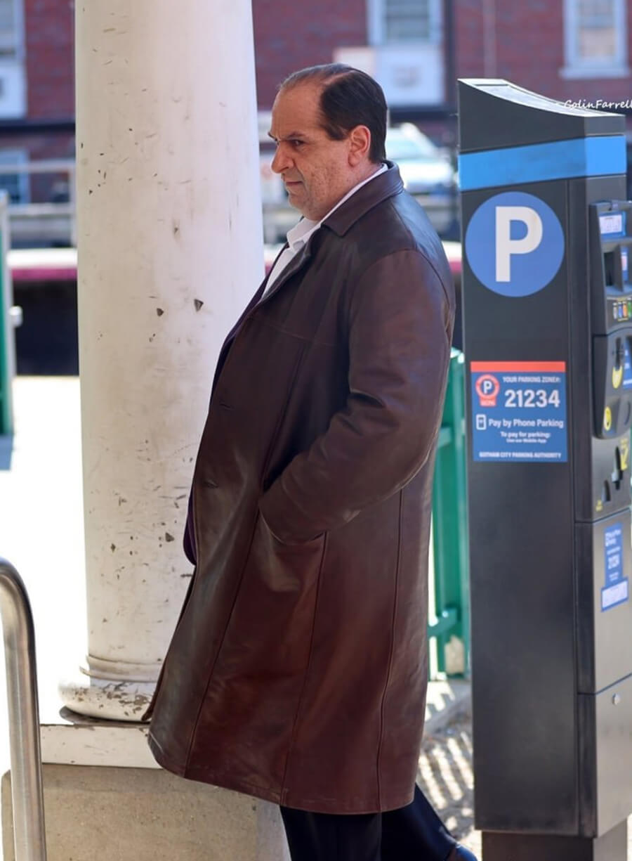 Collin Farrell The Penguin Oswald Cobblepot Brown Leather Coat