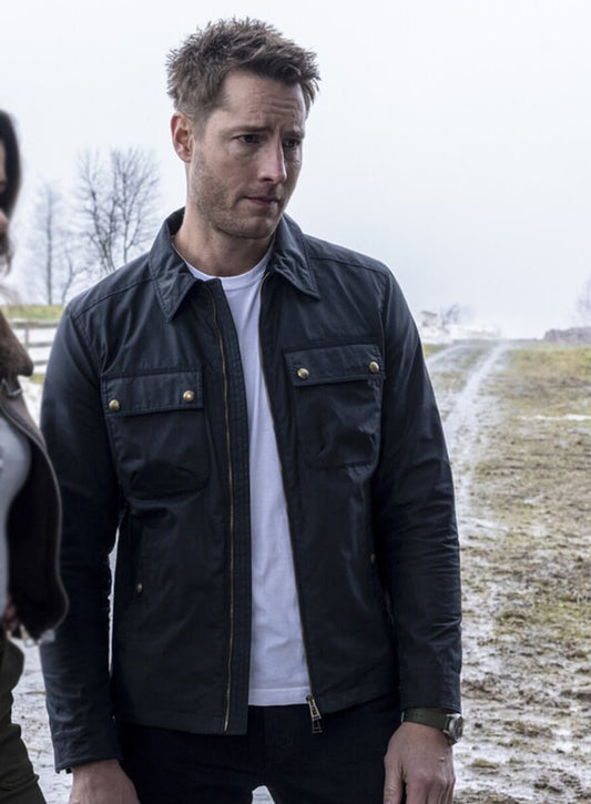 Colter Shaw Tracker Justin Hartley Black Belstaff Tour Jacket