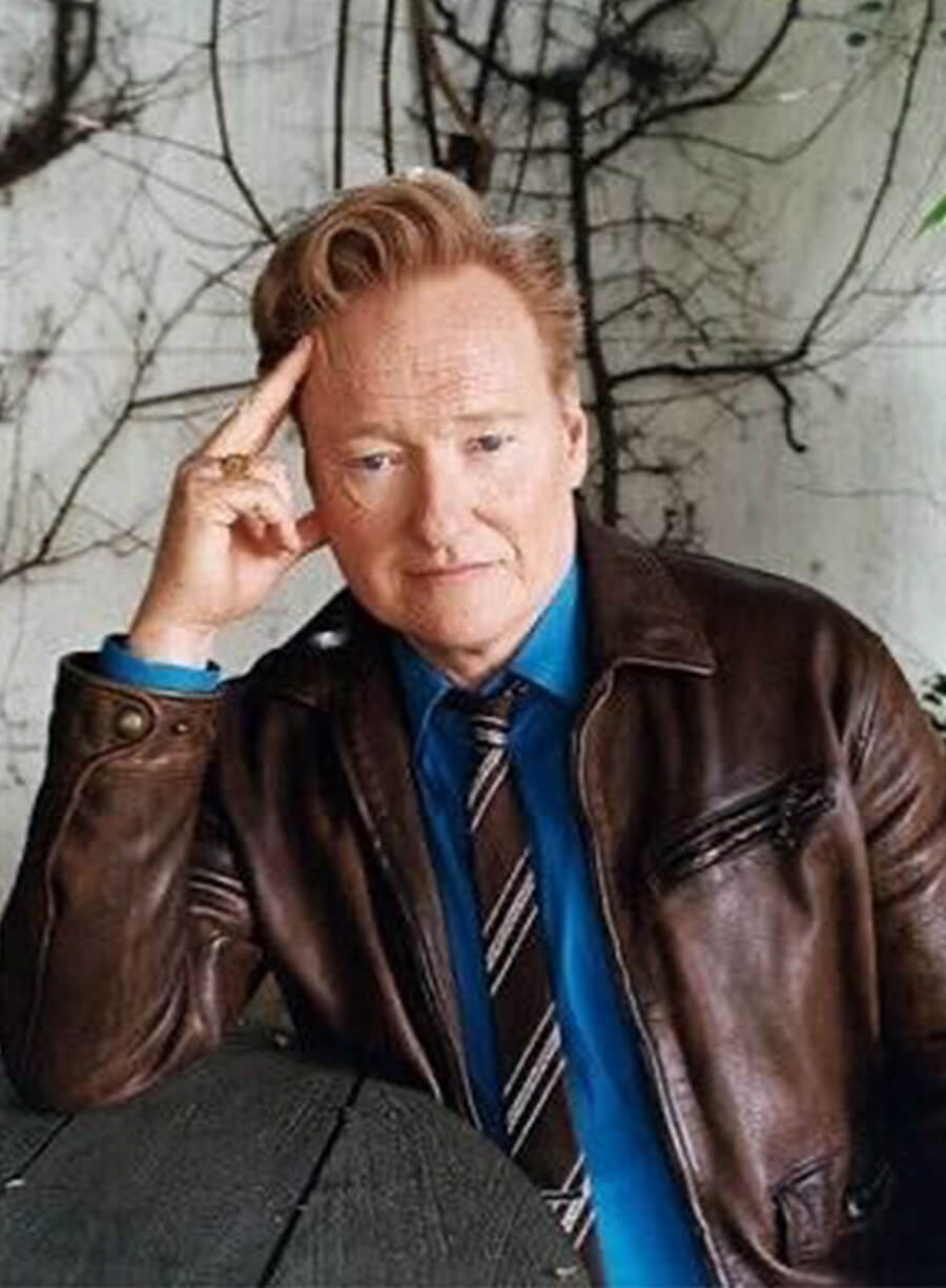 Conan O'Brien Brown Distressed Leather Jacket 
