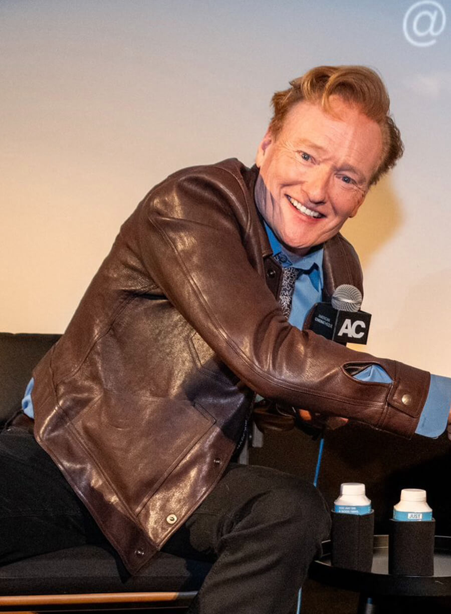 Conan O'Brien Premiere Event Brown Leather Jacket