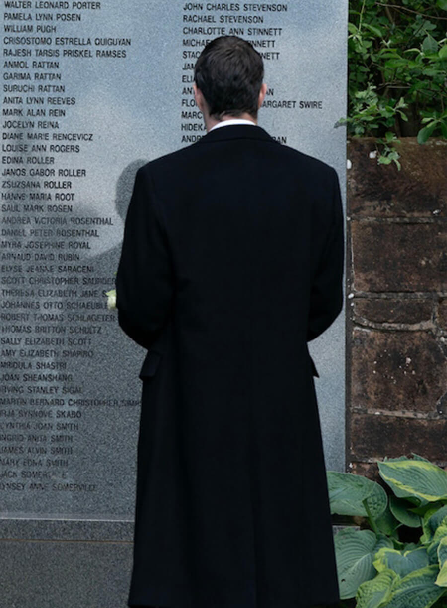 Connor Swindells The Bombing of Pan Am 103 Ed Black Wool Coat