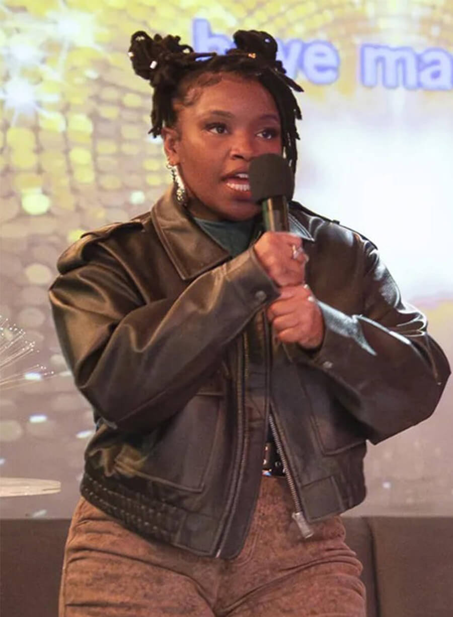 Courtney Taylor Abbott Elementary S04 Erika Leather Jacket