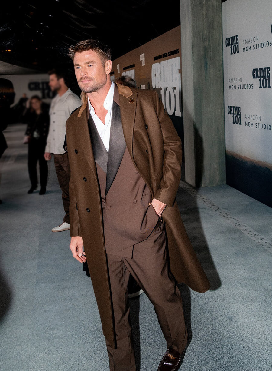 Crime 101 2026 Premiere Event Chris Hemsworth Coat