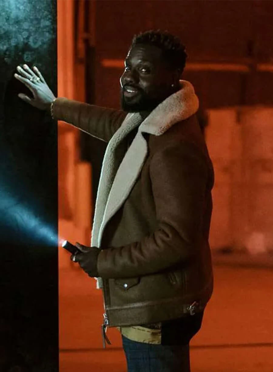 Dark Matter Leighton Vance Shearling Brown Leather Jacket