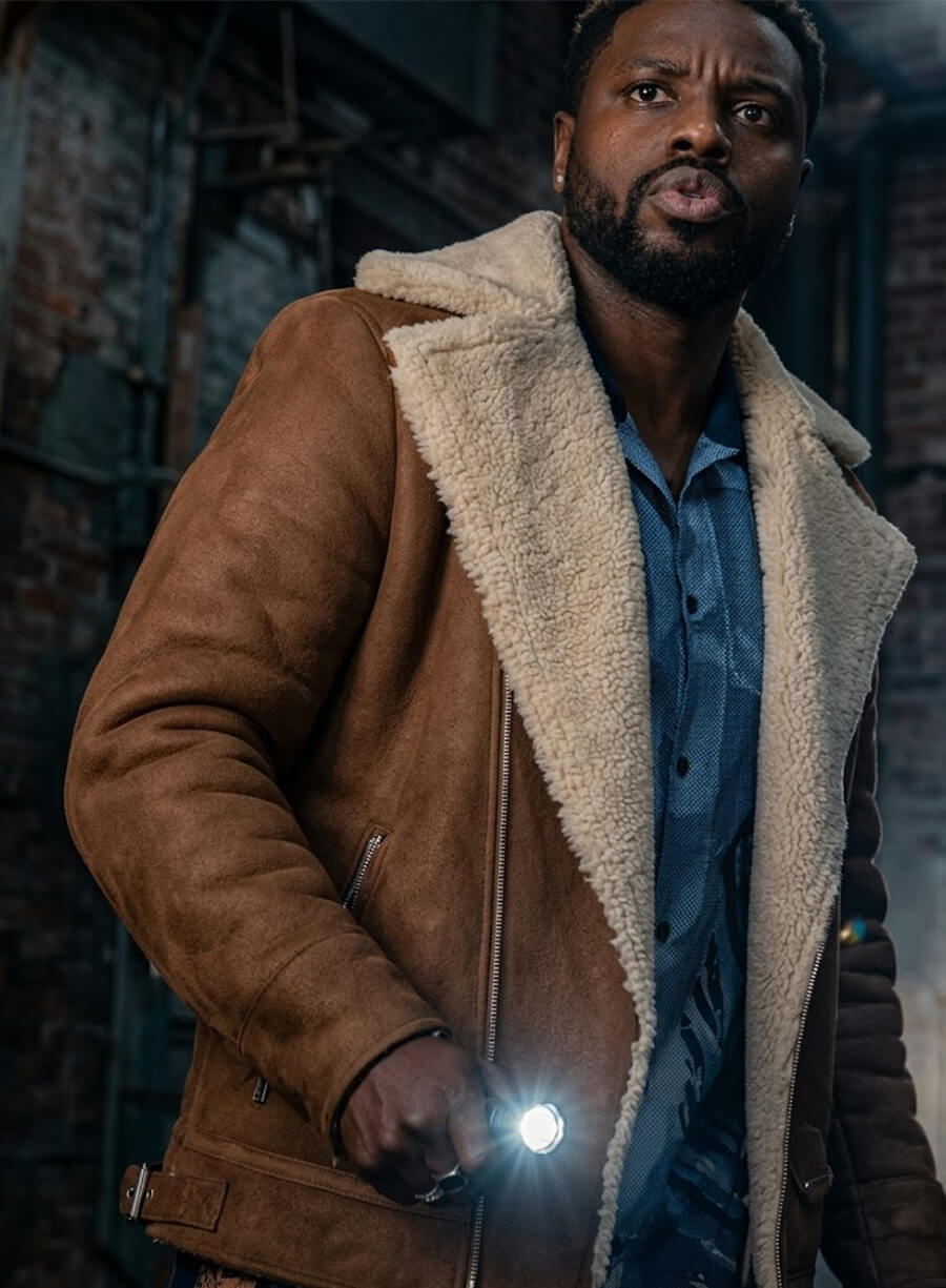 Dark Matter Leighton Vance Shearling Brown Leather Jacket