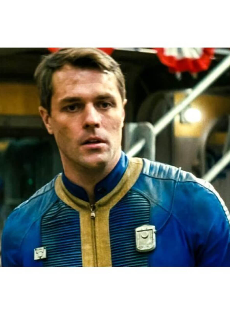 Dave Register Fallout 2024 Chet Blue Leather Jacket Costume