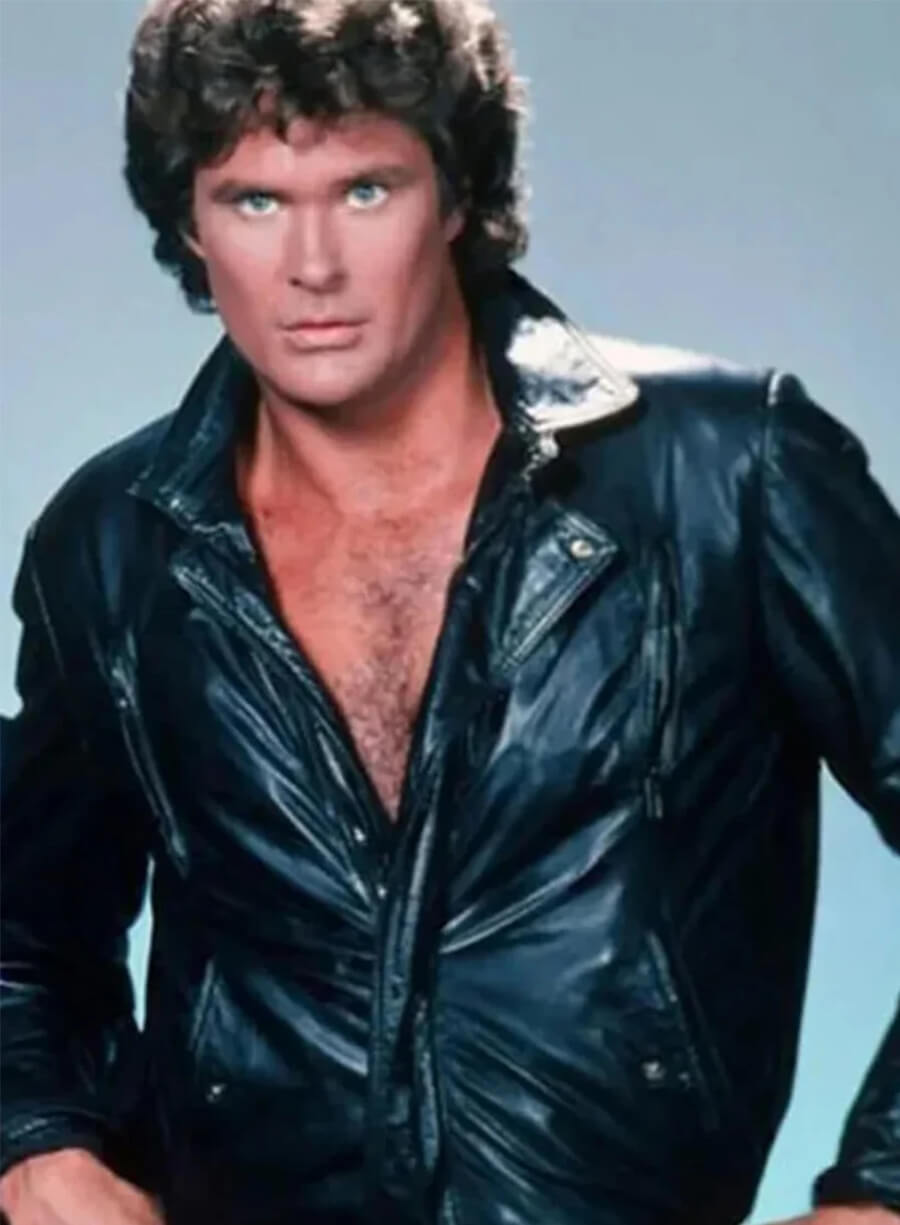 David Hasselhoff Knight Rider Michael Knight Leather Jacket