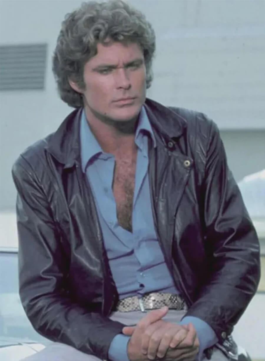 David Hasselhoff Knight Rider Michael Knight Leather Jacket