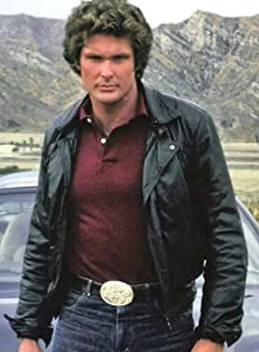 David Hasselhoff Knight Rider Michael Knight Leather Jacket