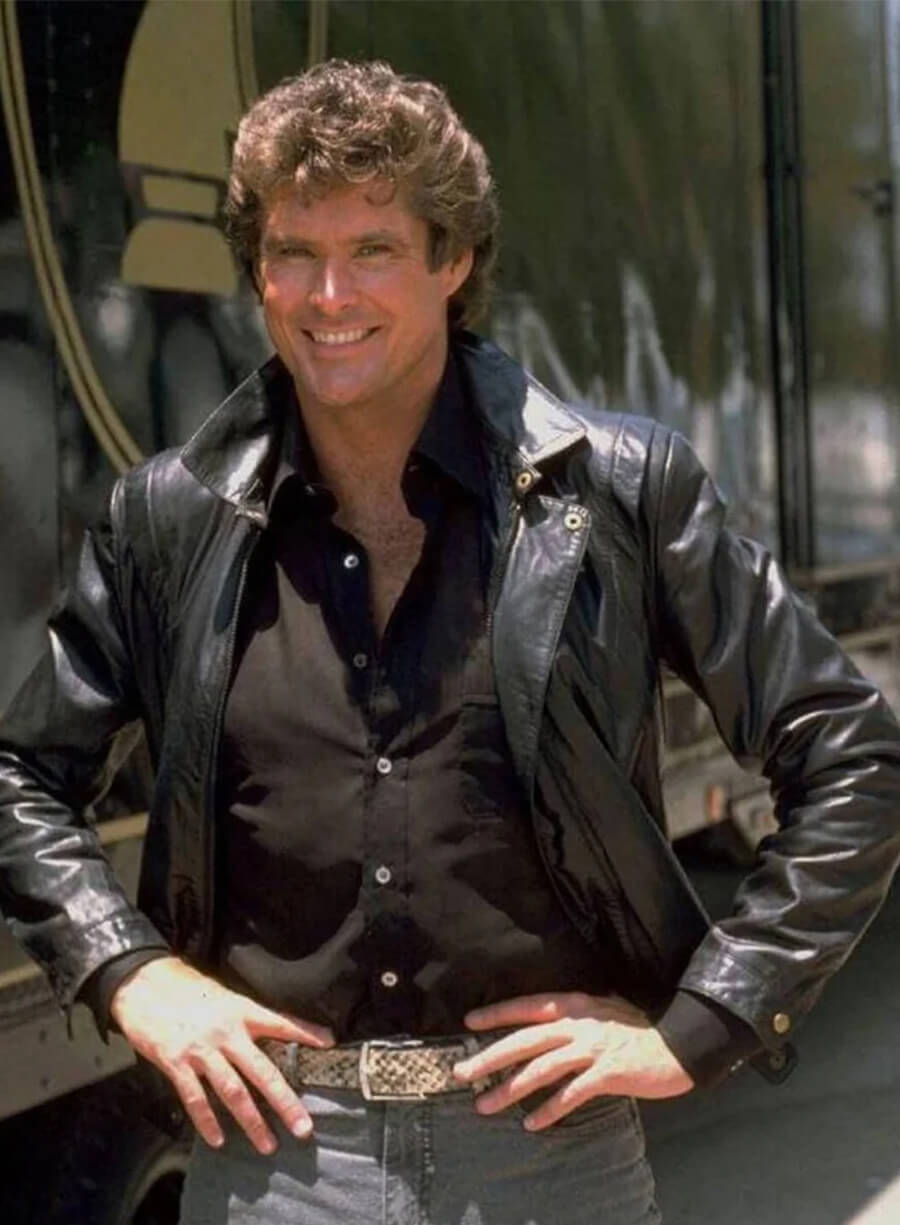David Hasselhoff Knight Rider Michael Knight Leather Jacket
