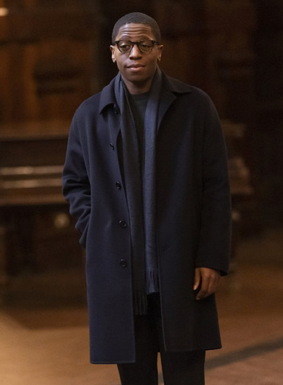 David Jonsson Industry S02 Gus Sackey Black Wool Coat
