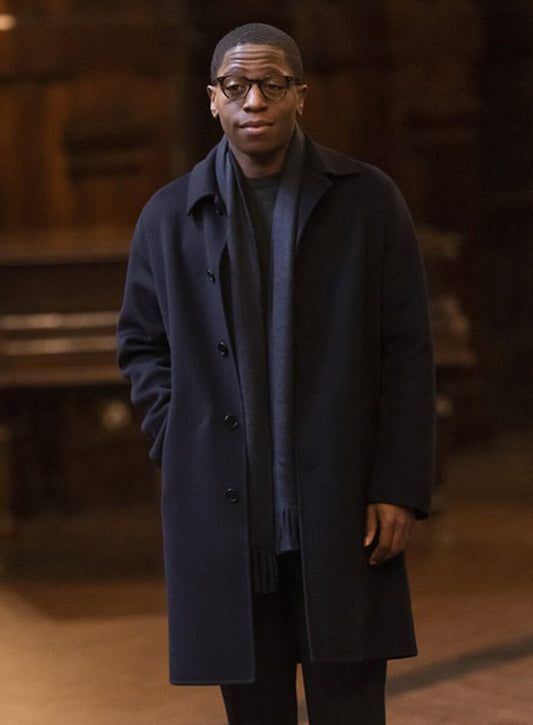 David Jonsson Industry S02 Gus Sackey Black Wool Coat