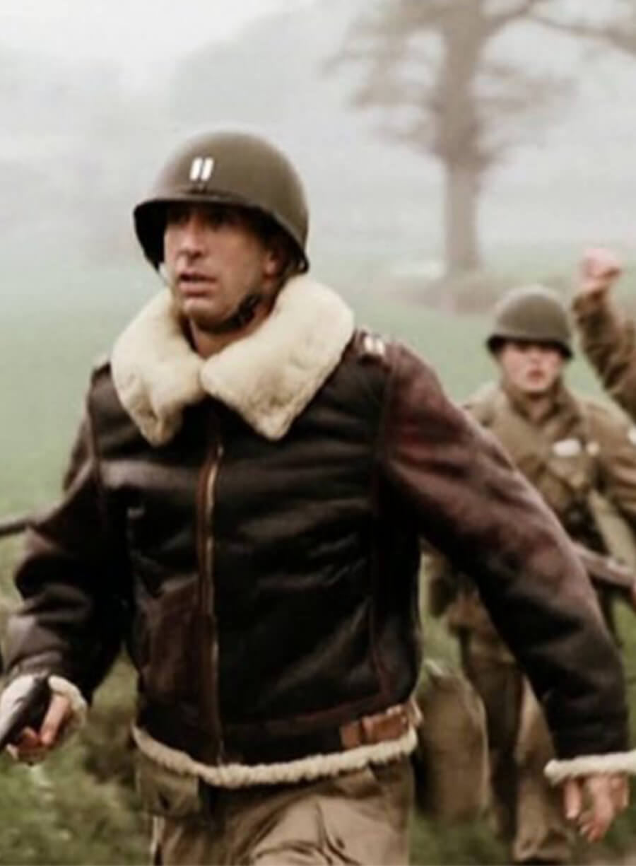 David Schwimmer Band Of Brothers Herbert M. Sobel Shearling Leather Jacket