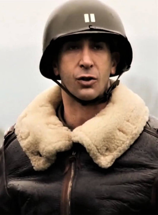 David Schwimmer Band Of Brothers Herbert M. Sobel Shearling Leather Jacket